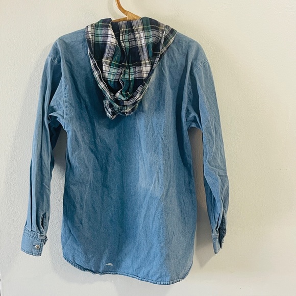 Vintage zip up hoodie with flannel hoodie. - Picture 6 of 6
